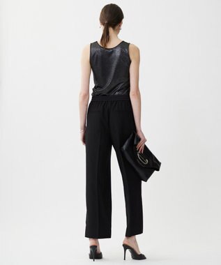 ICB L 【新色追加・UVケア・接触冷感・速乾・防シワ・洗える】 FluidBackSatin  ワイドパンツ ブラック系