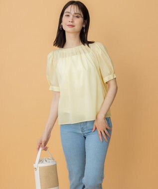 組曲 L ソフトローンパフスリーブ ブラウス カスタード系