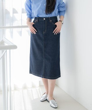 caqu FS 3/4丈 デニムスカートⅡ rinse