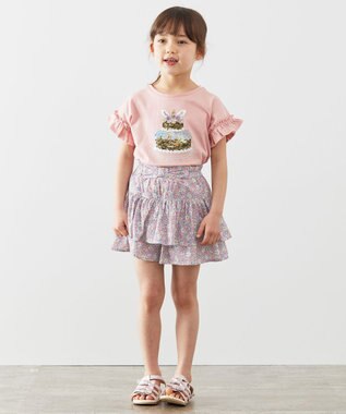 ANY KIDS 柄キュロット サックスブルー花柄