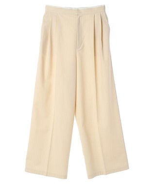 earth music&ecology ピンストライプストレートパンツ Beige