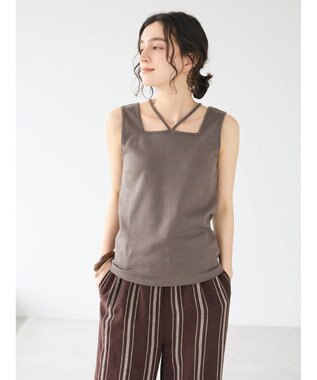 CRAFT STANDARD BOUTIQUE 前後2WAYスクエアデザインタンクトップ Charcoal Gray