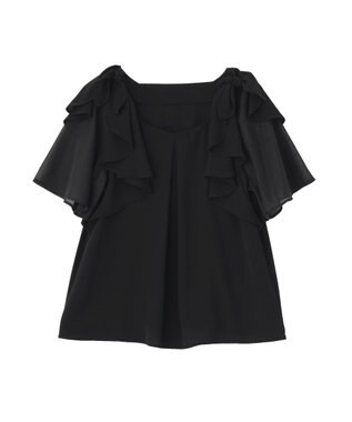 YECCA VECCA リボンスリーブブラウス Black