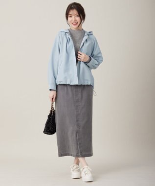 ANY SIS 【洗える】パール調ディテール ニット グレー