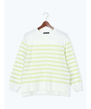 Te chichi ボーダーボックスシルエットプルオーバー グリーン