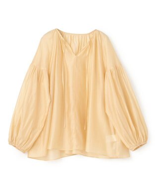 UNFILO シアーギャザーブラウス ライトイエロー