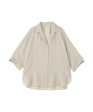 Green Parks 開襟シアーシャツジャケット Gray Beige