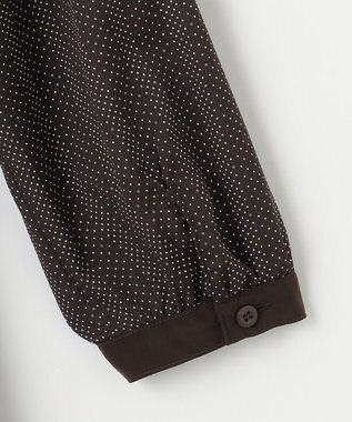 J.PRESS LADIES L 【洗える】ドットデシンプリント ピンタック ワンピース ダークブラウン系