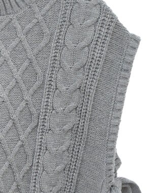 CRAFT STANDARD BOUTIQUE 洗える/2WAYケーブルニットリボンベスト Gray