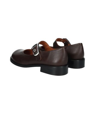 INTER-CHAUSSURES 【ANGEL ALARCON】オブリークトウストラップシューズ ダークブラウン