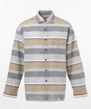 JOSEPH ABBOUD MOUNTAIN 【SPACE】OGビッグボーダー シャツ ライトグレー系2