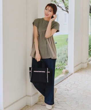 Tiaclasse 【洗える】バイオシルケット裾フリルプルオーバー グレージュ