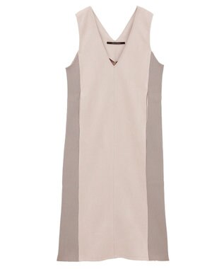 YECCA VECCA ニット切替フェイクスエードジャンスカ Blue