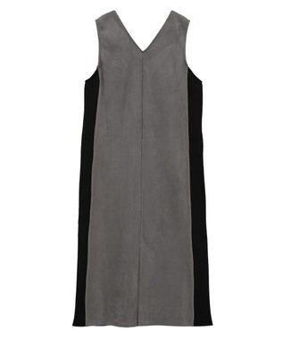 YECCA VECCA ニット切替フェイクスエードジャンスカ Blue