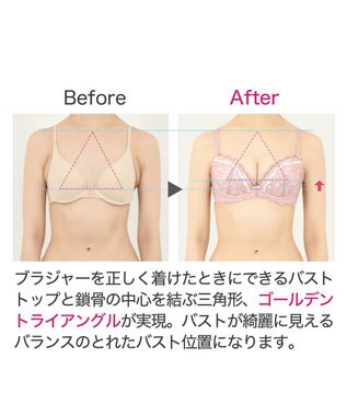 BRADELIS New York 【BRADELIS New York / 育乳補整ブラ・STEP2 寄せる】ナオミステップ2ブラ24S1 脇高設計でしっかり寄せ上げ ローズピンク