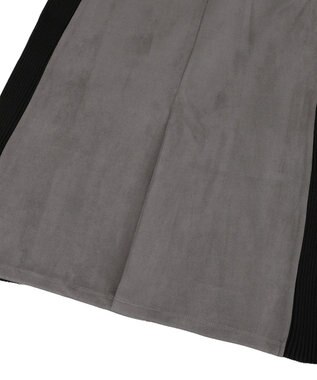 YECCA VECCA ニット切替フェイクスエードジャンスカ Blue