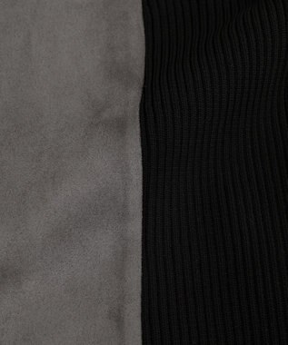 YECCA VECCA ニット切替フェイクスエードジャンスカ Blue