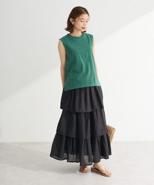 Green Parks Ｉ　ボイル段々ティアードスカート Black
