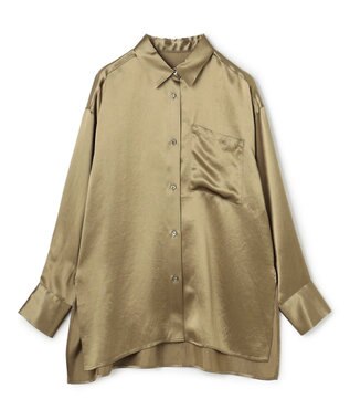 uncrave アセテートヴィンテージサテン ミドルシャツ カーキベージュ