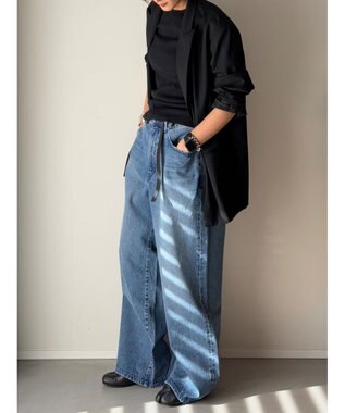 woadblue ＜坪田あさみさんコラボ＞DADA  ダダ  /  LT BLUE ワイドデニムパンツ LIGHT BLUE