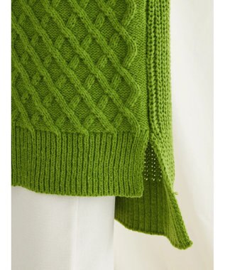 CRAFT STANDARD BOUTIQUE ブラッシングケーブルニット Green