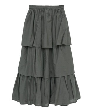 Green Parks Ｉ　ボイル段々ティアードスカート Charcoal Gray