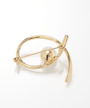 Phoebe クロスカーブパールビジューブローチ　ゴールド ゴールド