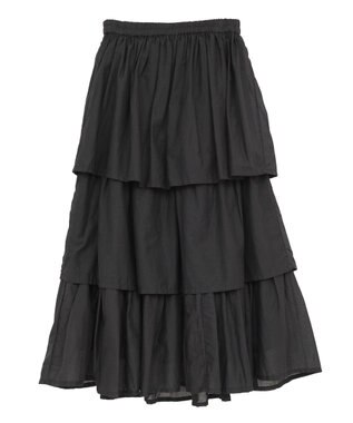 Green Parks Ｉ　ボイル段々ティアードスカート Black