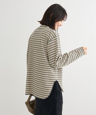 Green Parks なめらかタッチマルチボーダープルオーバー Ivory