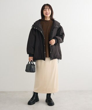 Green Parks なめらかタッチマルチボーダープルオーバー Brown