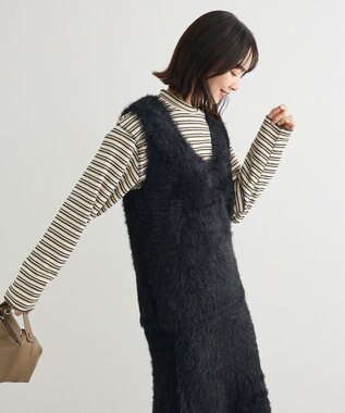 Green Parks なめらかタッチマルチボーダープルオーバー Ivory