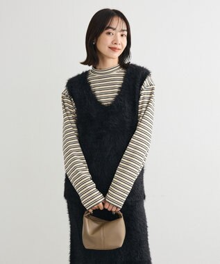 Green Parks なめらかタッチマルチボーダープルオーバー Ivory