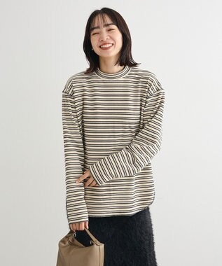 Green Parks なめらかタッチマルチボーダープルオーバー Ivory