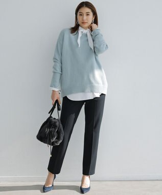 23区 【CLASSY.12月号掲載】TRストレッチギャバ テーパード パンツ ネイビー