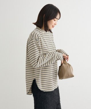 Green Parks なめらかタッチマルチボーダープルオーバー Ivory