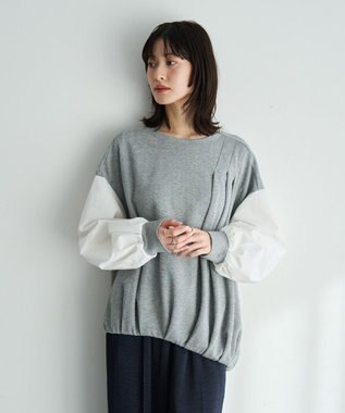 YECCA VECCA アシメバルーンプルオーバー Gray