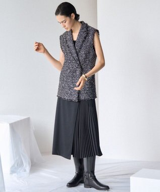 23区 【GOLD LABEL】TWシアーコンビ ラップスカート ブラック系