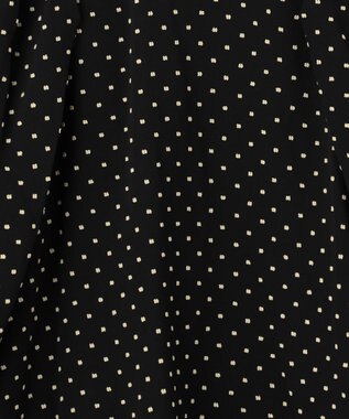 #Newans シアーパフスリーブブラウス ブラック×イエロードット