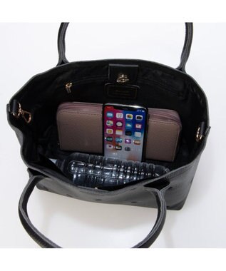 UNBILLION ペルケ perche / 牛革ドット刺繍2wayトートS ブラック