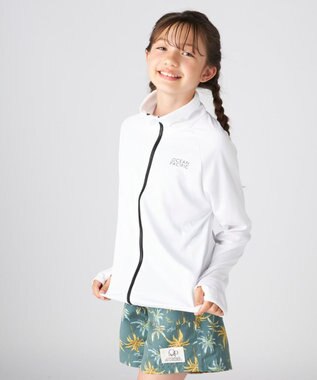 OP／FILA 【Ocean Pacific】フルジップ OPロゴラッシュガード ホワイト