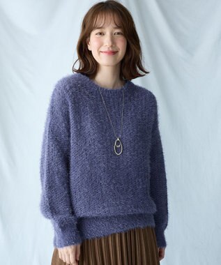 ANY 【洗濯機可】フェザーメッシュニット ロイヤル