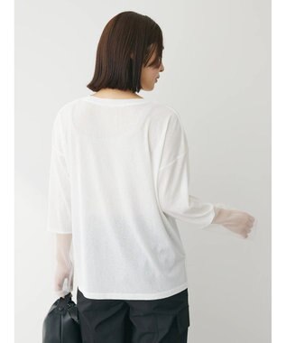 Green Parks 袖チュールドッキングプルオーバー Off White