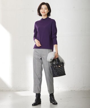 J.PRESS LADIES 【洗える】PRINCE ハイネック ニット パープル系