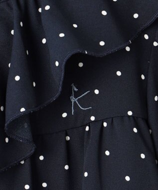 組曲 KIDS 【150-160cm】ラッフルドット ブラウス ネイビー系5