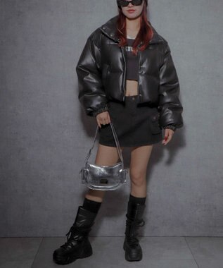 WEGO プレートデザインハトメバッグ シルバー