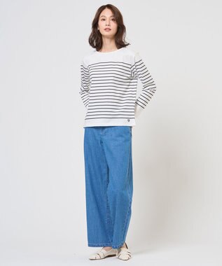 J.PRESS LADIES S バスクボーダー カットソー ネイビーボーダー系
