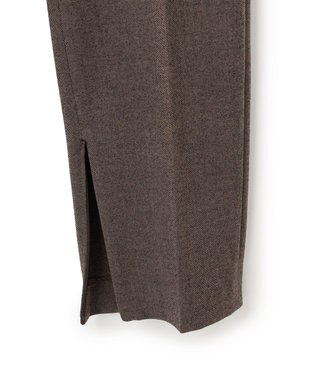 23区 L 【洗える】フランネル2WAY テーパード パンツ ダークブラウン系