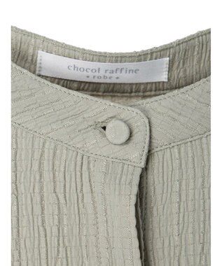 Green Parks 表面変化比翼シャツチュニック Smoky Green