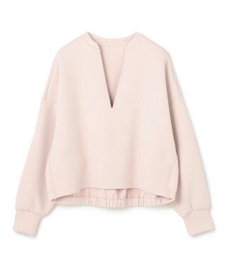 UNFILO BEAUTY FORM JERSEY キーネックプルオーバー ピンク