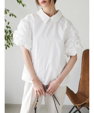 Green Parks AnriettMusee ギャザースリーブブラウス Off White